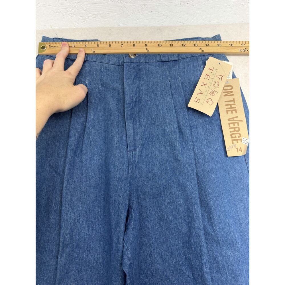 Vintage 90s On The Verge Naturally Texas Denim Pants 14 Pleated High Waist USA - Picture 4 of 9